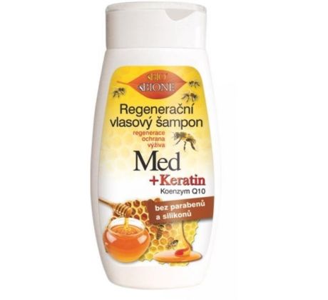 BIO BIONE Regeneračný vlasový šampón Med + Keratin 260 ml