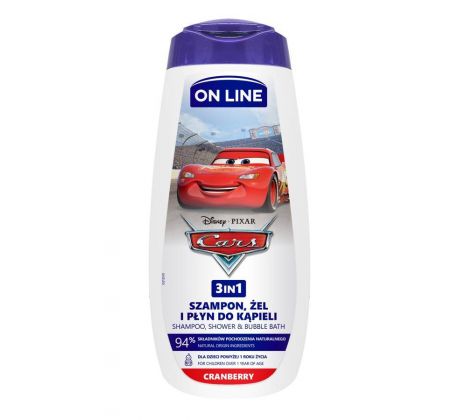 ON LINE Disney 3v1 Šampón, sprchovací gél, pena do kúpeľa pre deti 400ml